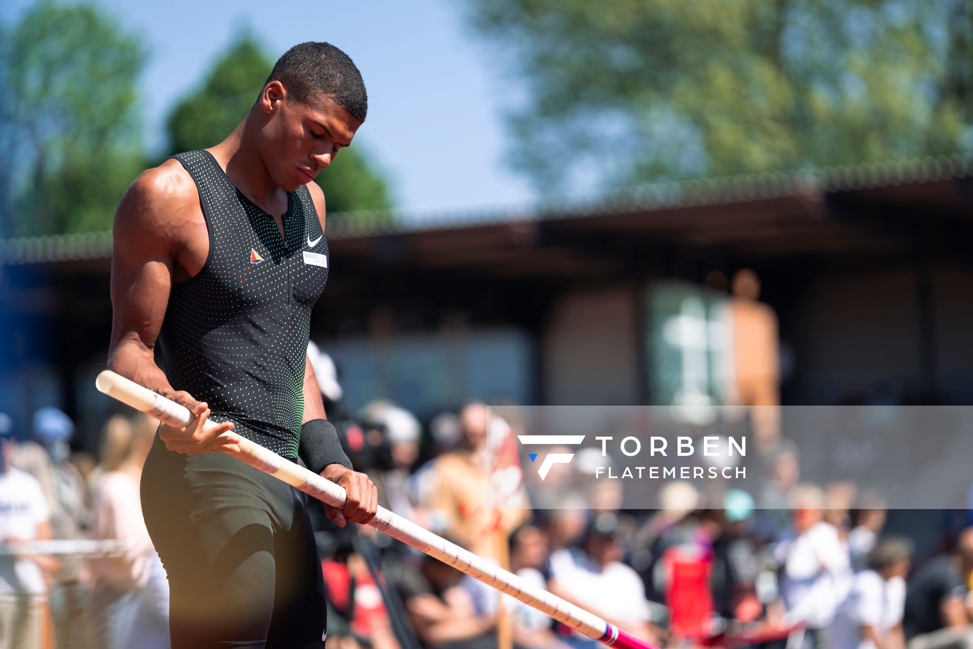 Malik Diakite (Hannover 96) beim Stabhochsprung am 08.05.2022 beim Stadtwerke Ratingen Mehrkampf-Meeting 2022 in Ratingen